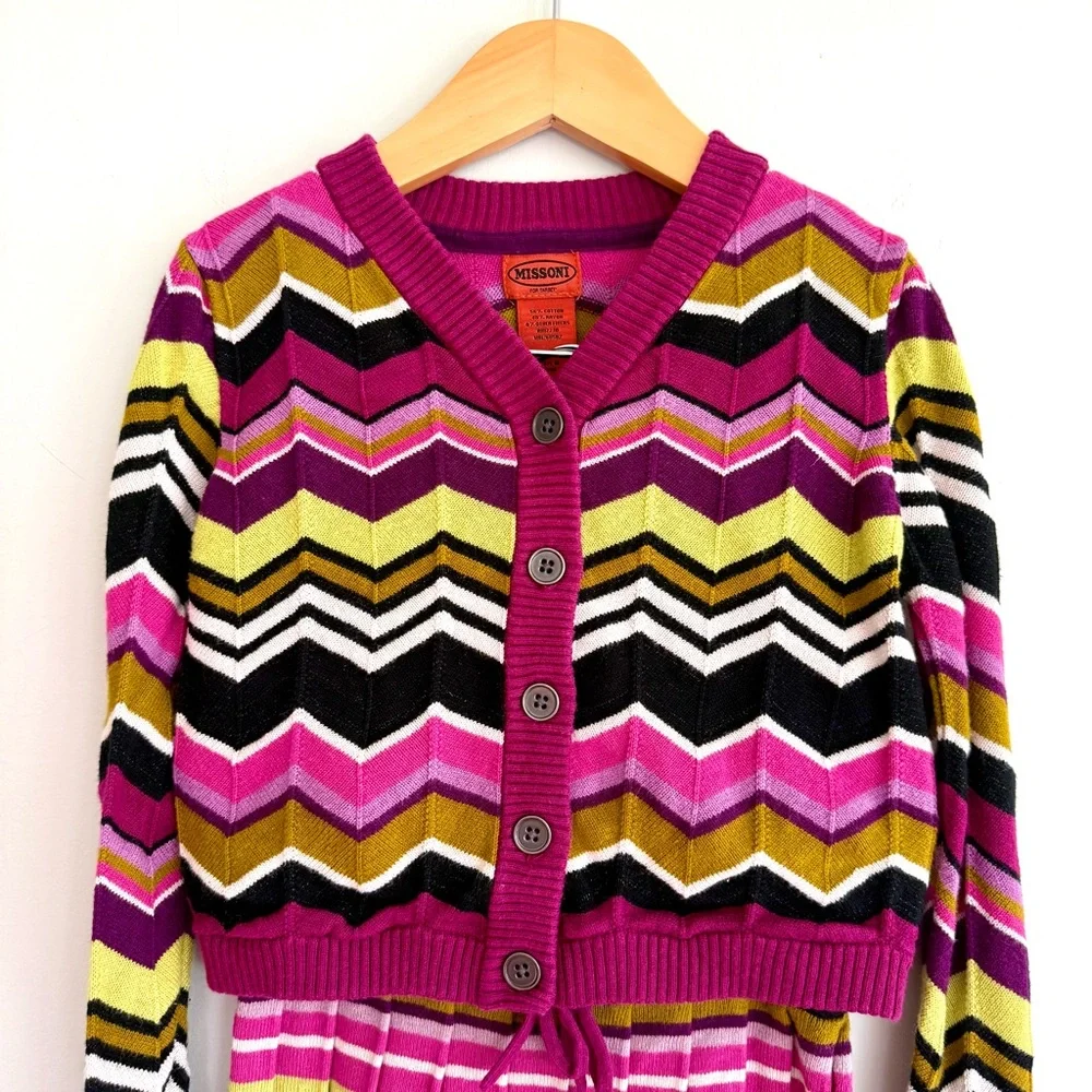 🔮MISSONI x Target Girls Stripes Knit Cardigan Skirt Set Size S - Picture 2 of 7